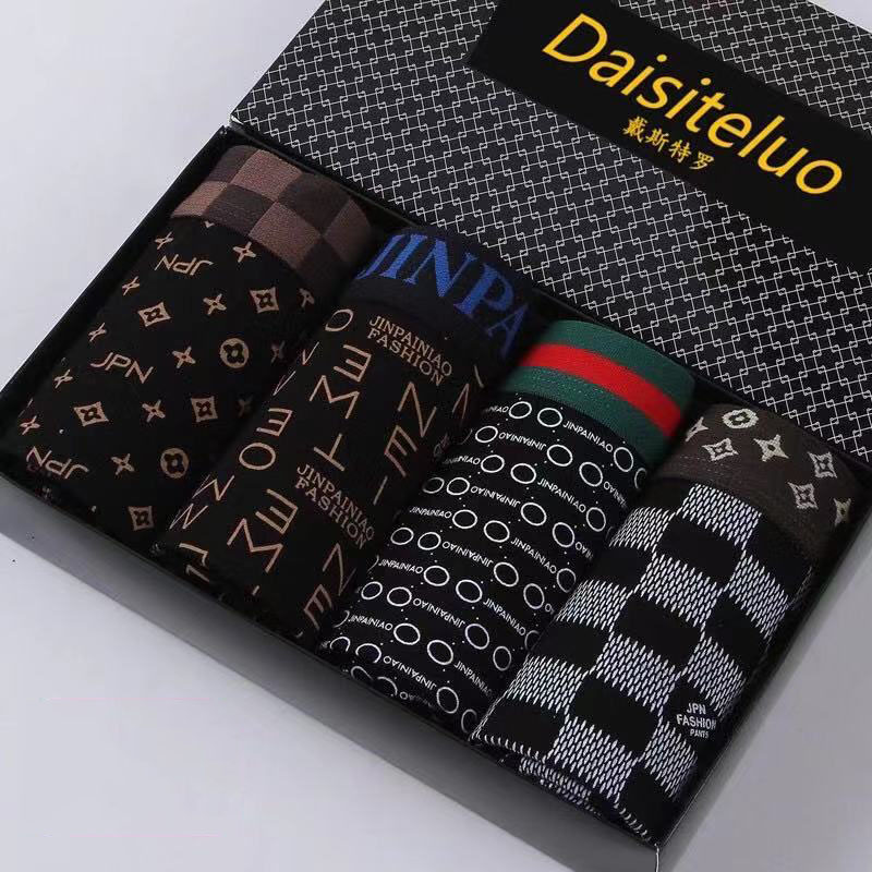 Boxer Brief Pack Cotton - 4 قطعة/المجموعة ملابس داخلية للرجال سراويل