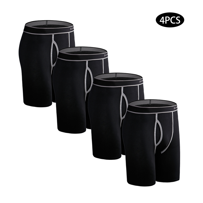 Boxer Shorts Modal - 4 قطعة ملابس داخلية قطنية طويلة
