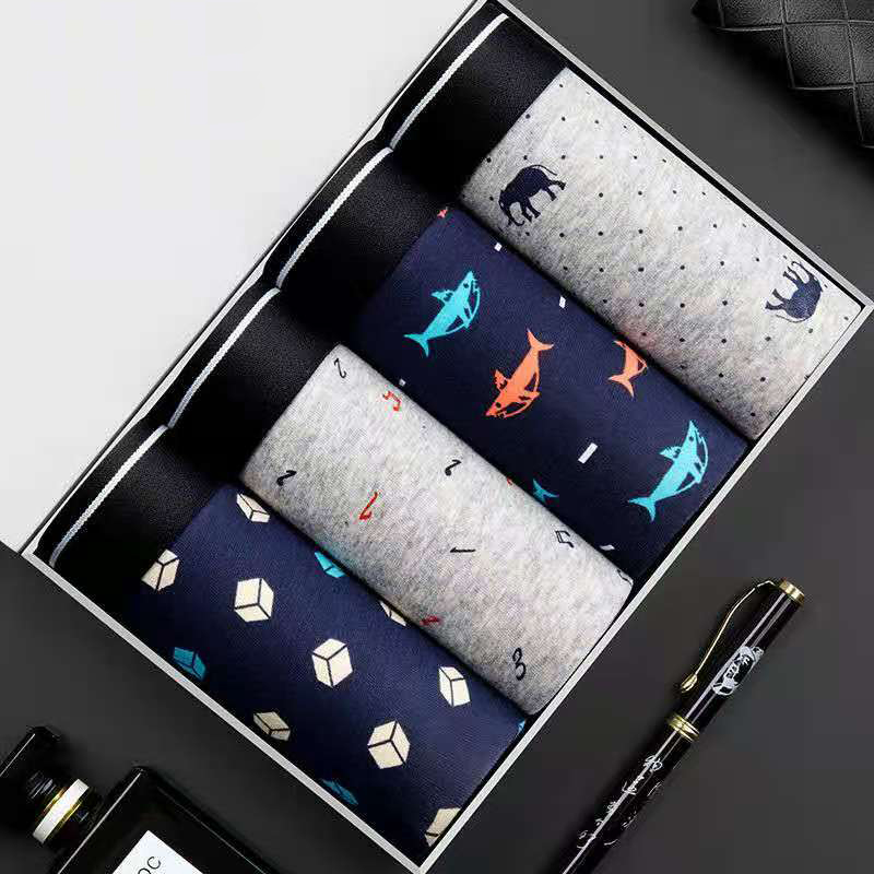 Boxer Brief Pack Cotton - 4 قطعة/الوحدة الملاكم السراويل الرجال الملابس